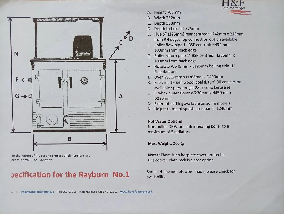 Rayburn solid fuel range with central heating boil - Image 2