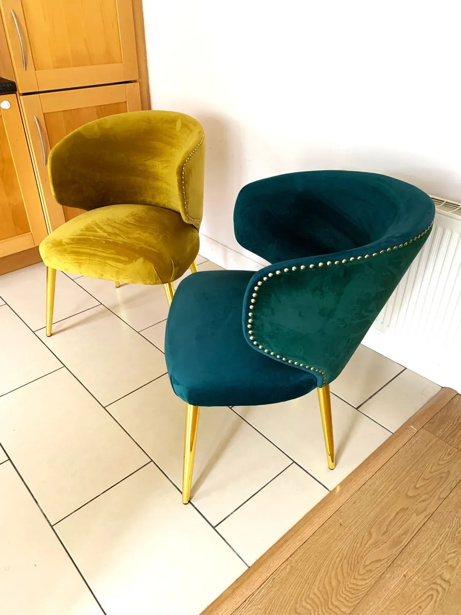 2 Velvet Accent Chairs – Excellent Condition - Image 3