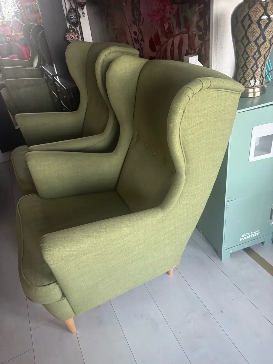 Two lime green armchairs - Image 3