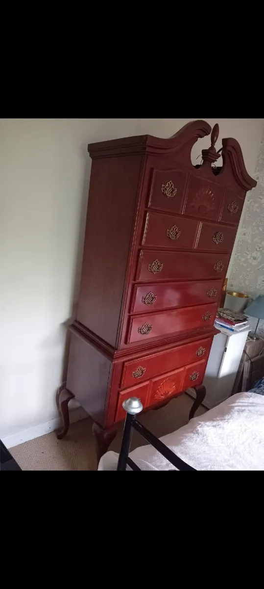 Vintage Highboy Chest of Drawers - Image 3