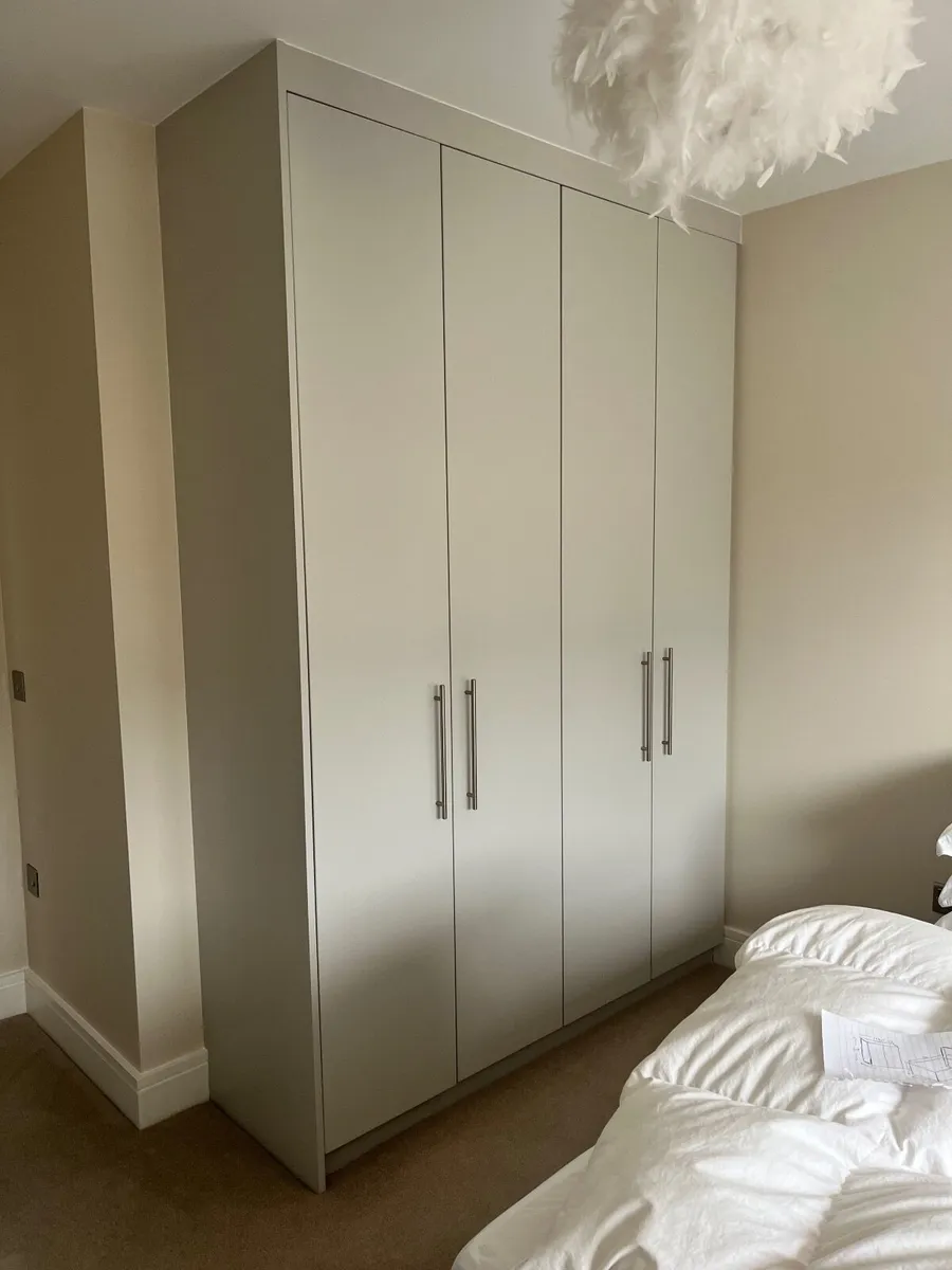 Light grey double fitted wardrobe - Image 2