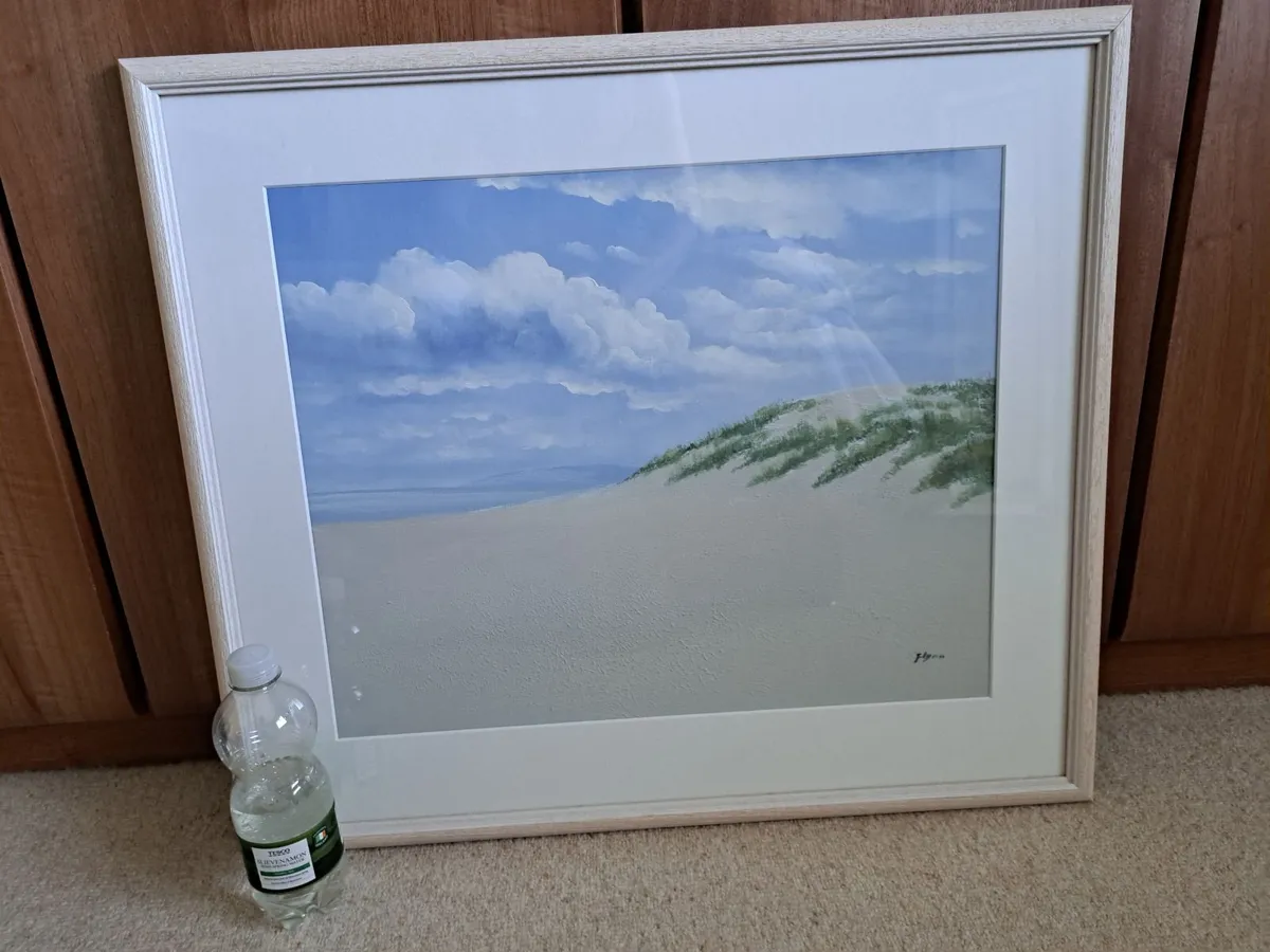 Beach Painting Beautiful Washed Solid Wood Frame - Image 3