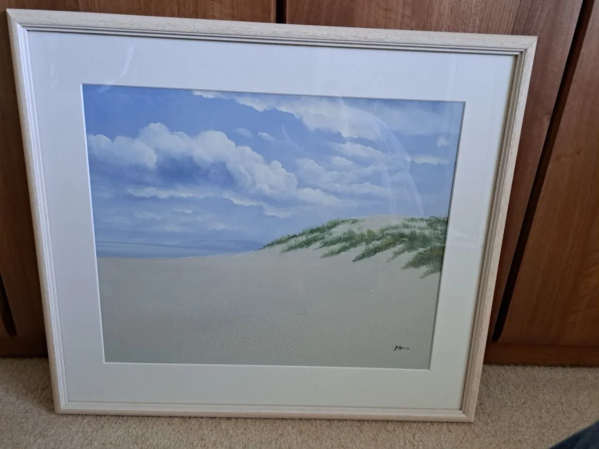 Beach Painting Beautiful Washed Solid Wood Frame - Image 2
