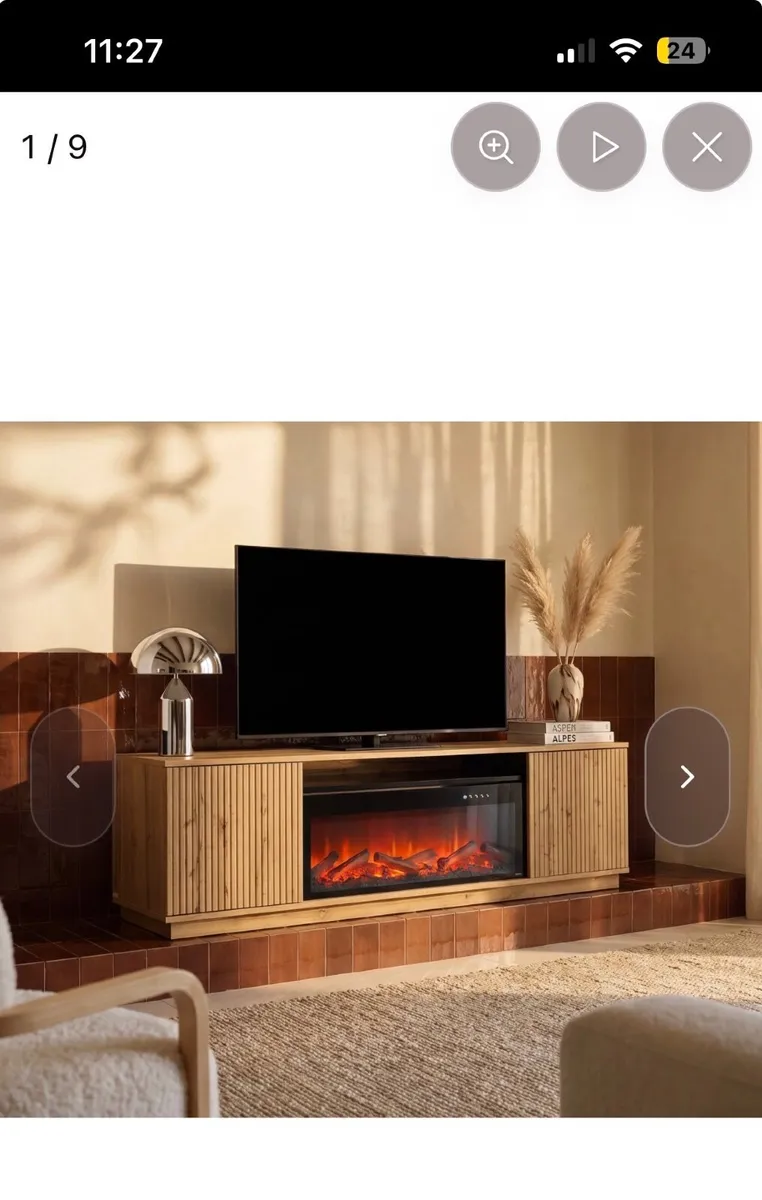 Tv unit with LED fireplace - Image 1