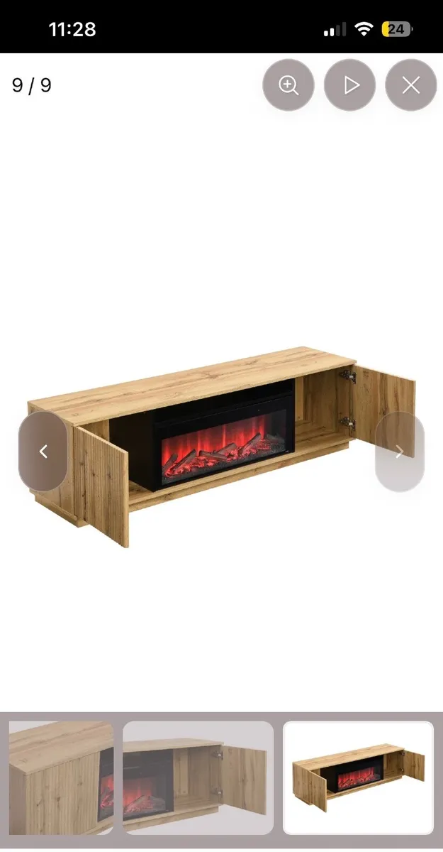 Tv unit with LED fireplace - Image 4