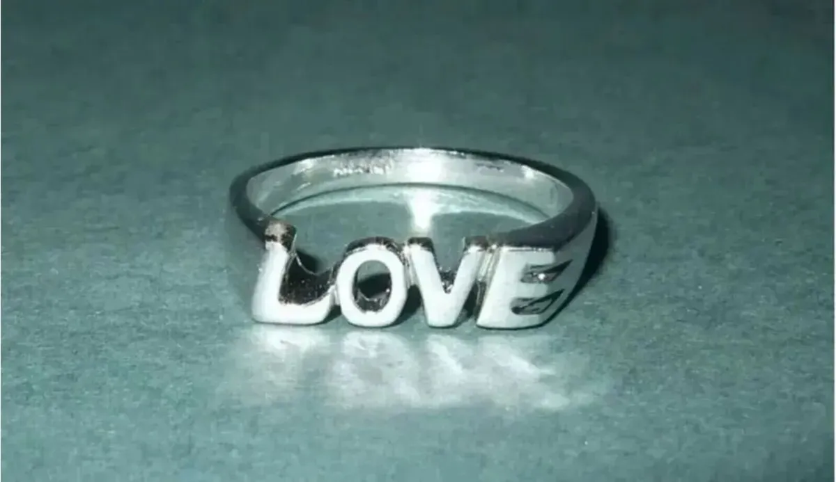 Vintage Hallmarked Silver 'Love' Ring - Image 1