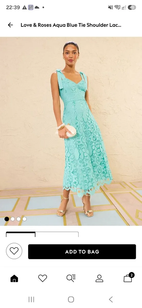 Love & Roses Aqua Blue Shoulder Tie Dress