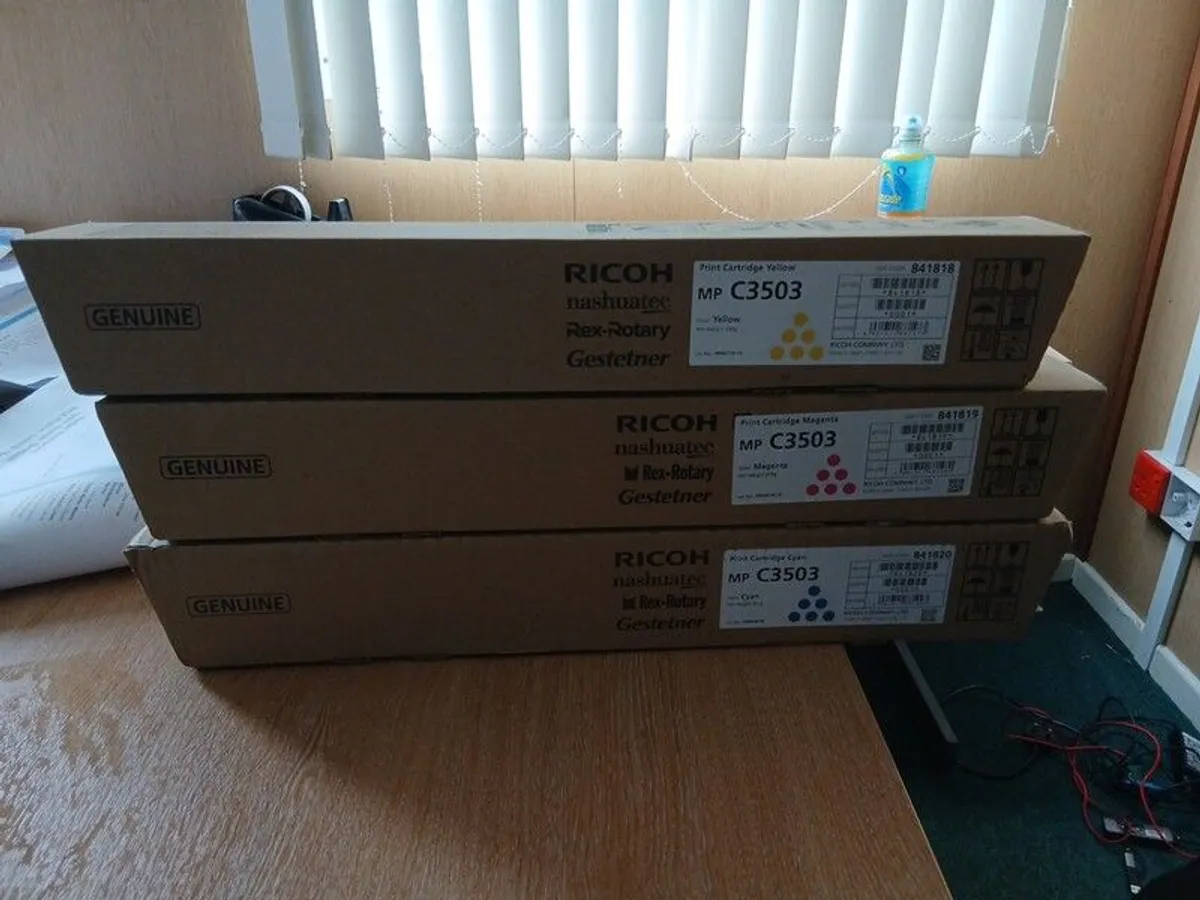 Printer 3 x Genuine Ricoh MP C3503 Toner Cartridges  New/BoxedPrinter