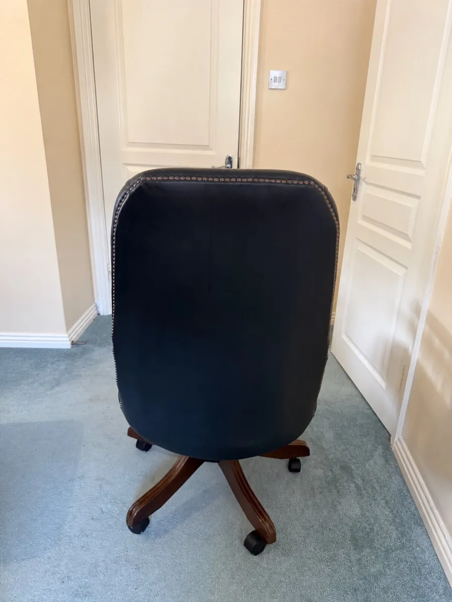 Vintage Chesterfield Leather Captains Chairs - Image 3