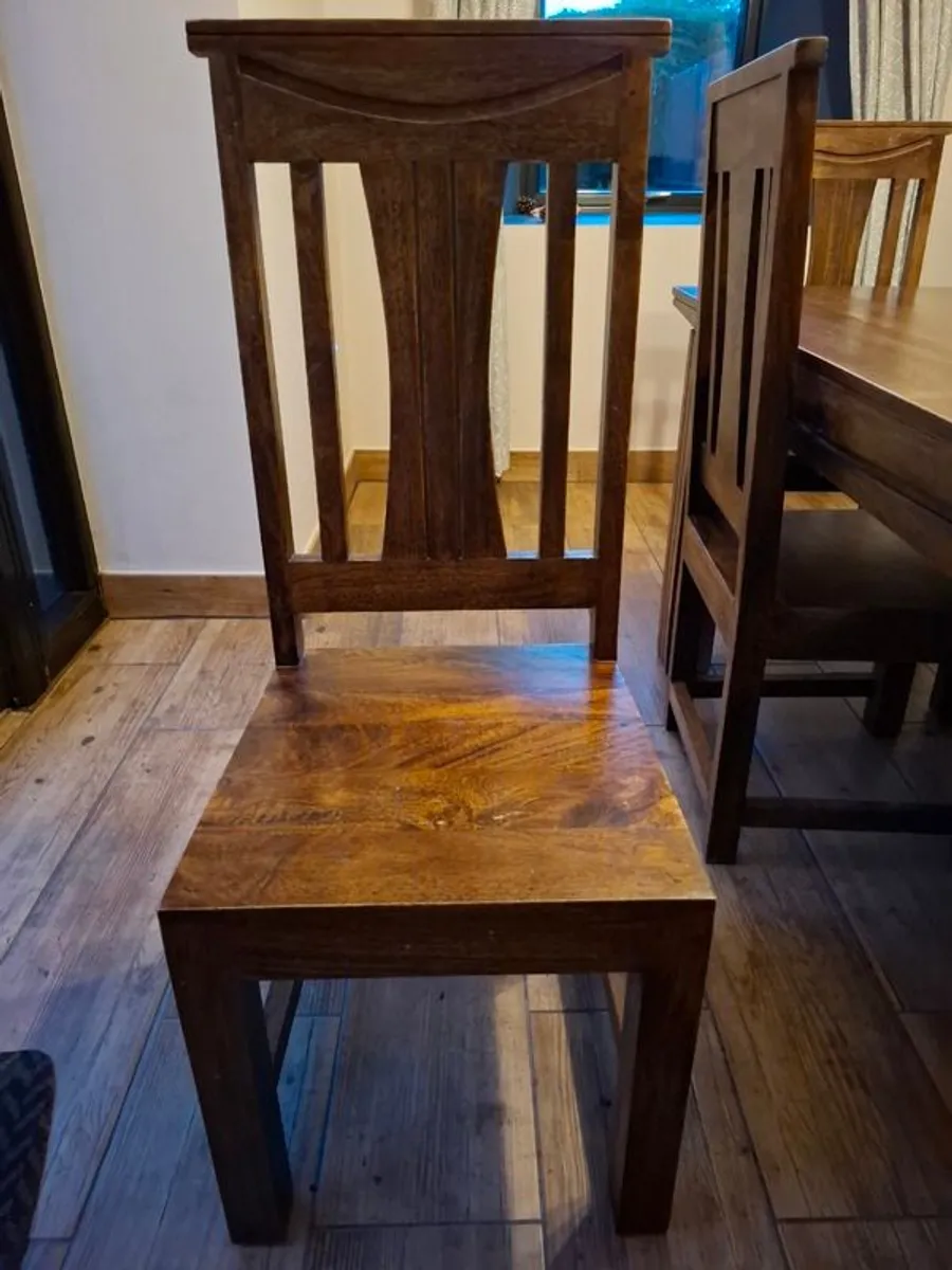 Dining Table and 6 chairs Dark wood - Image 3