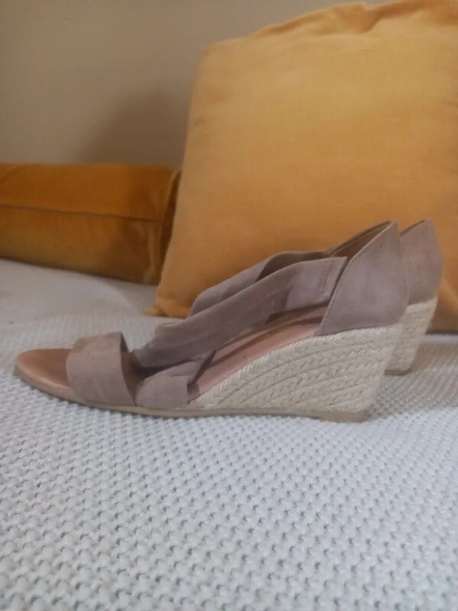 Suede Platform Sandals - Image 1