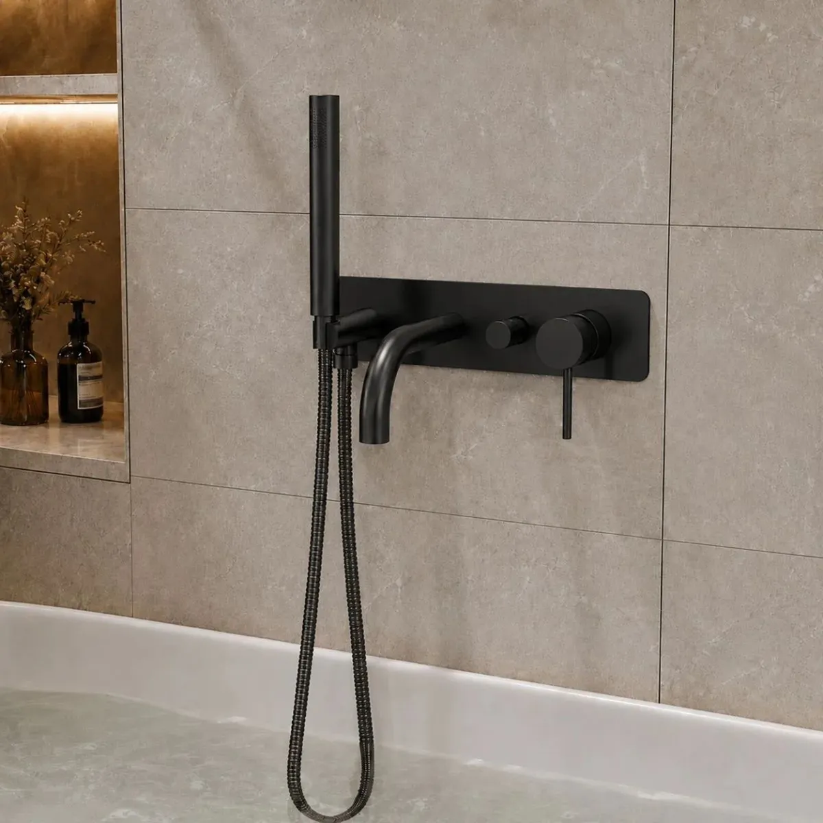 Exclusiv Wall Mounted Bath Tap - Black - Image 1