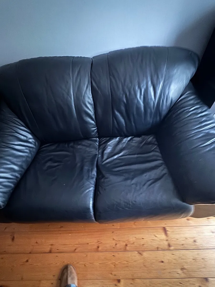 Two seater sofa and pull out desk storage unit - Image 3