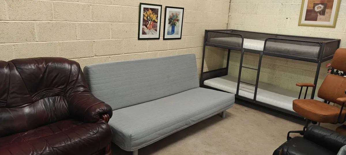 Grey Futon Sofa Bed - Image 1