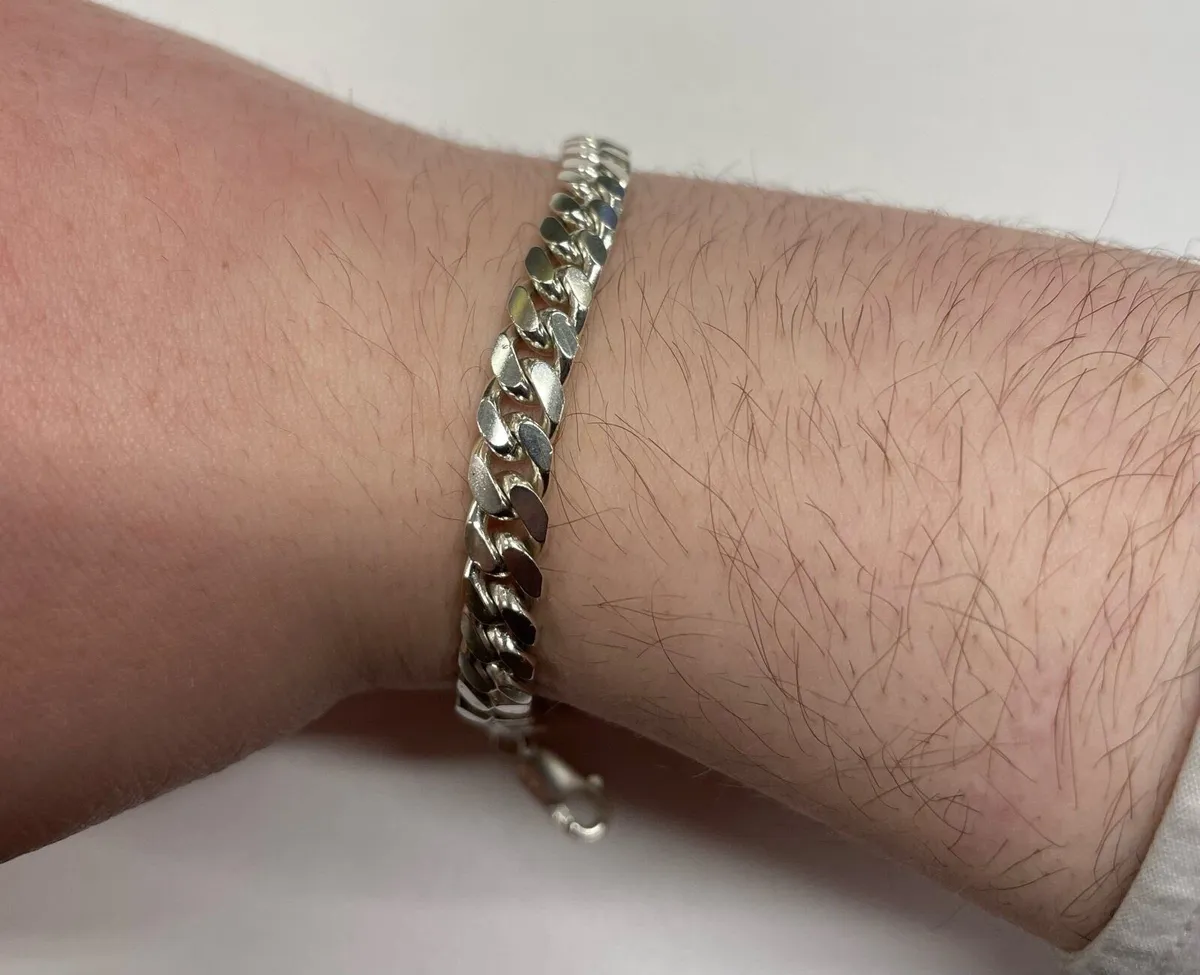 Mens 925 Silver Bracelet - Image 4