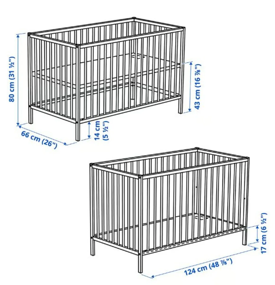 IKEA SNIGLAR Baby Cot + PELLEPLUTT Mattress - Image 2