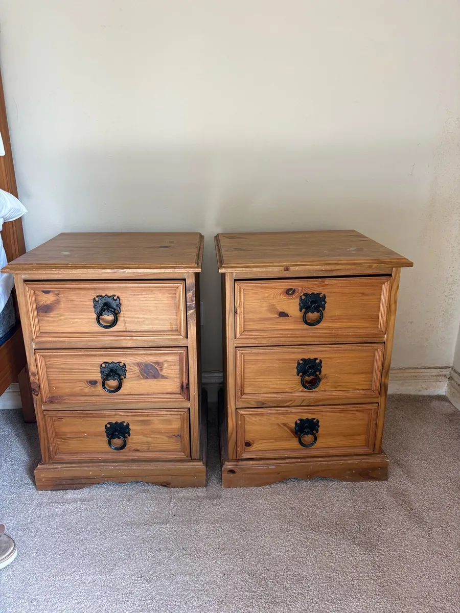 Pine Wardrobe and Two Side Lockers - Image 2