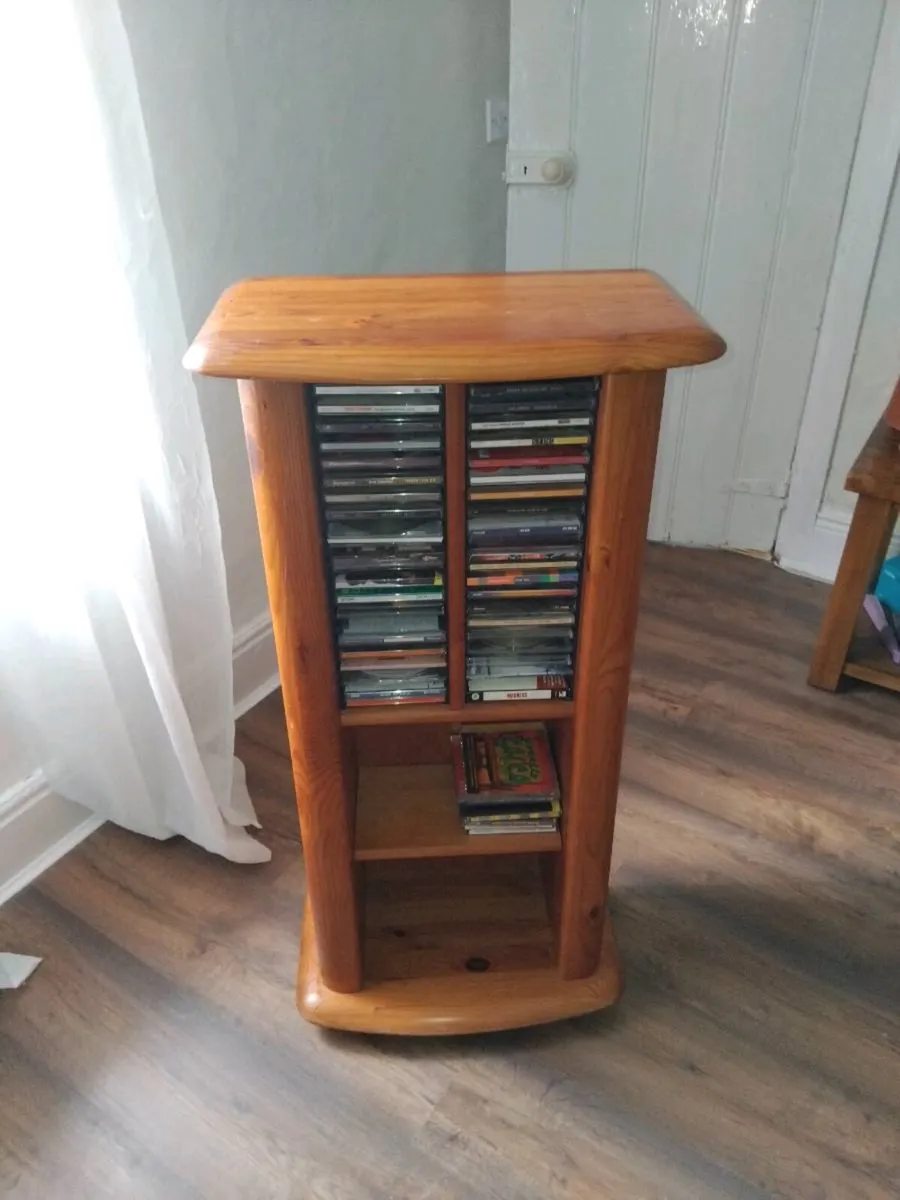 Vintage wooden CD/DVD rack - Image 1