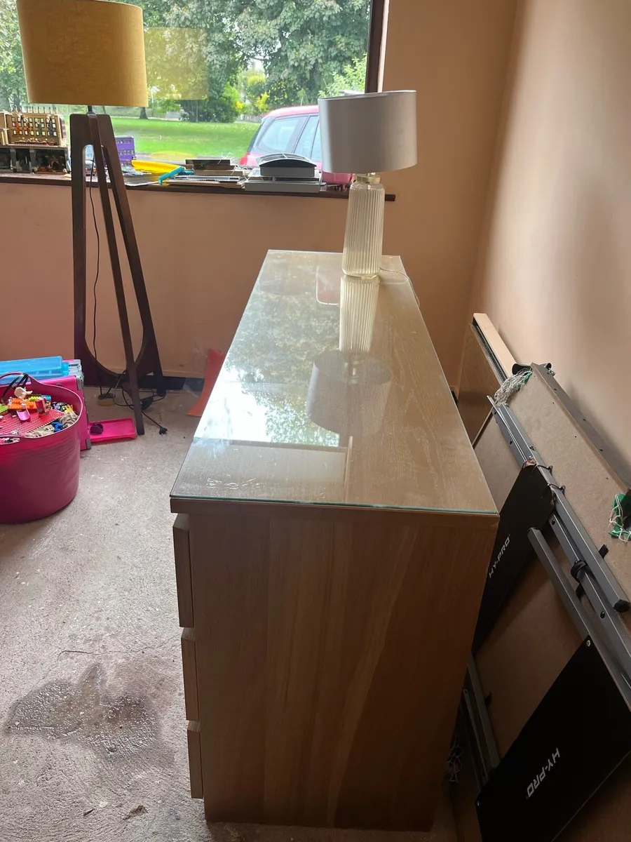 IKEA sideboard with glass top - Image 3