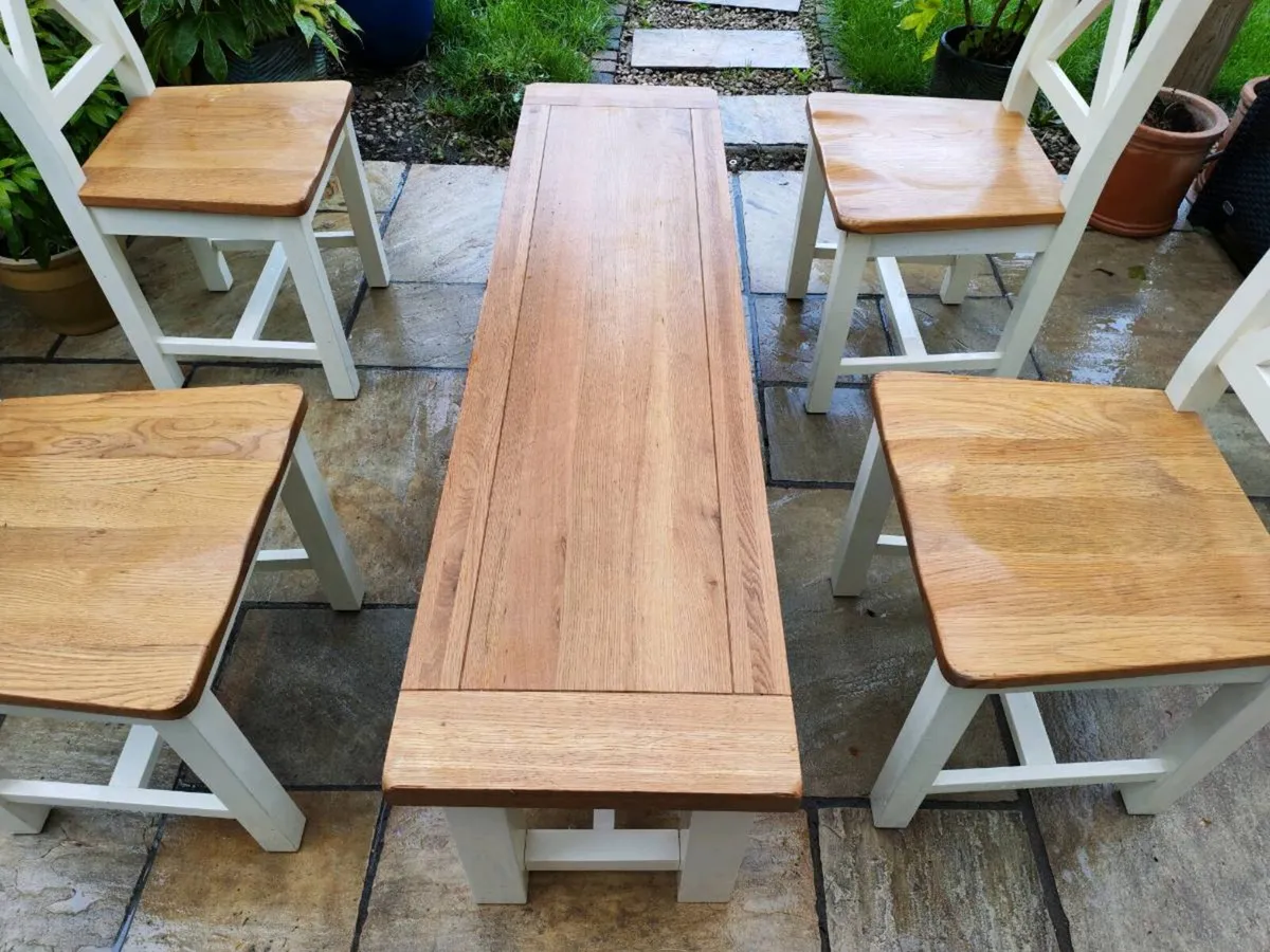 4 kitchen dining chairs and bench - Image 2