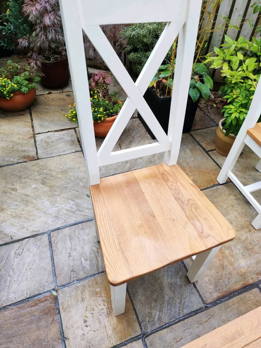 4 kitchen dining chairs and bench - Image 4