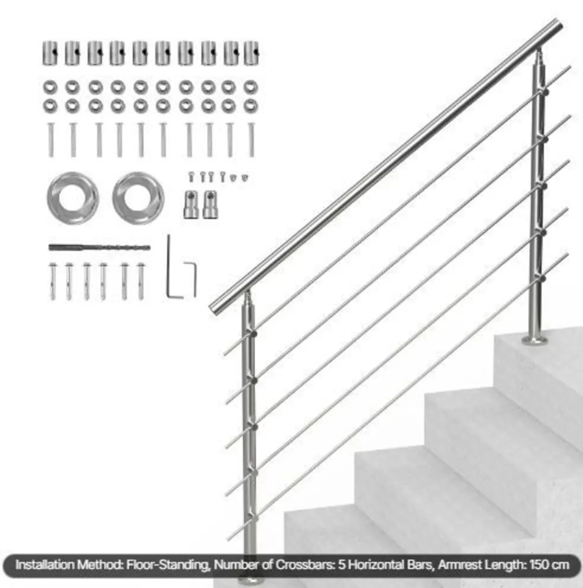Handrails for Outdoor Steps, 59 in Length - Image 4