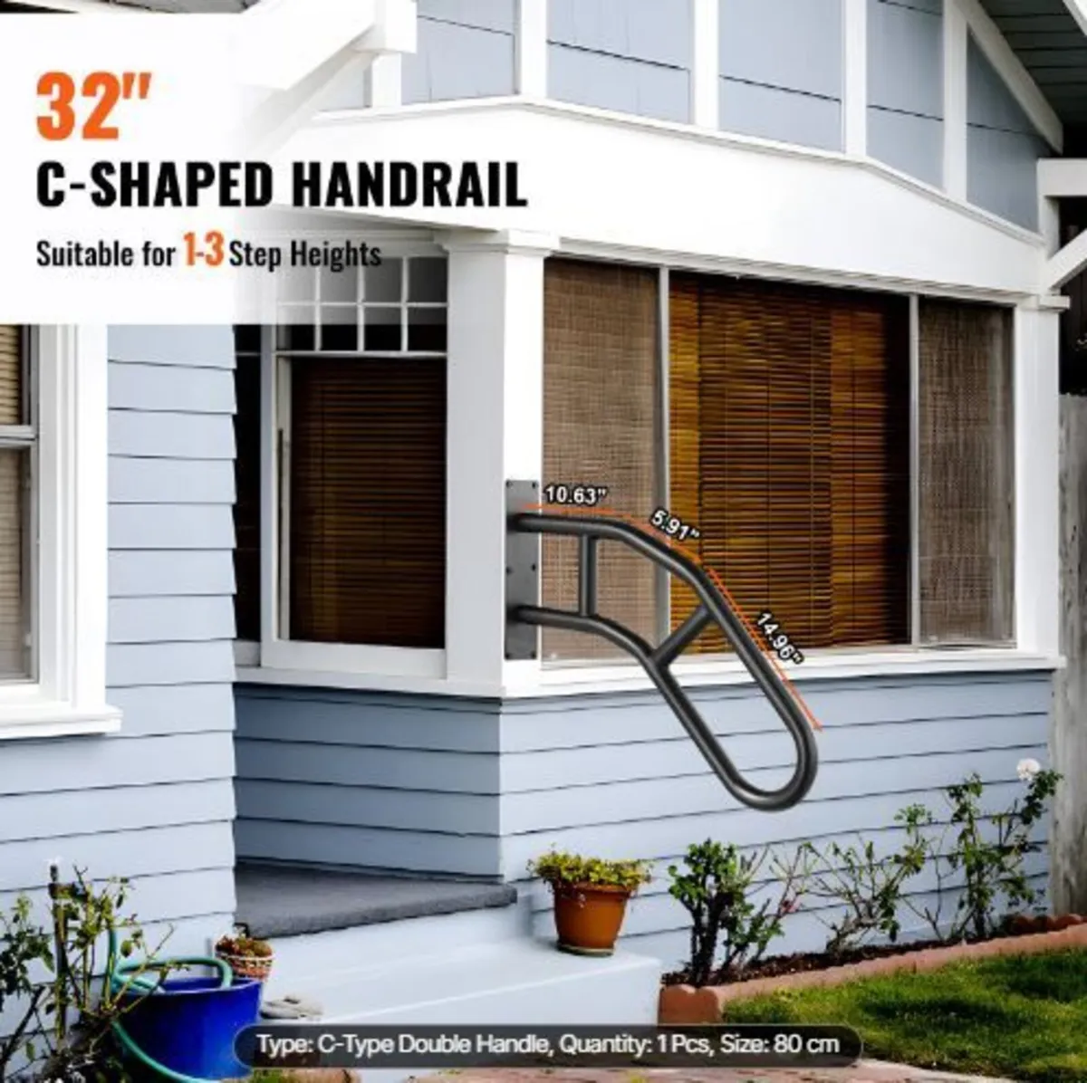 Handrails for Outdoor Steps 81.3 cm - Image 1