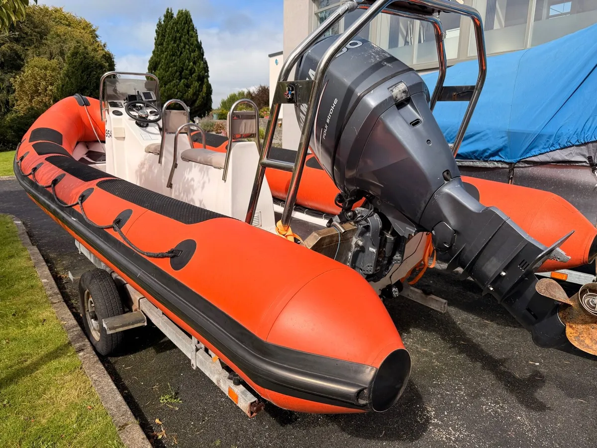 2004 6.5m Humber Rib, 90hp Yamaha on a trailer - Image 3