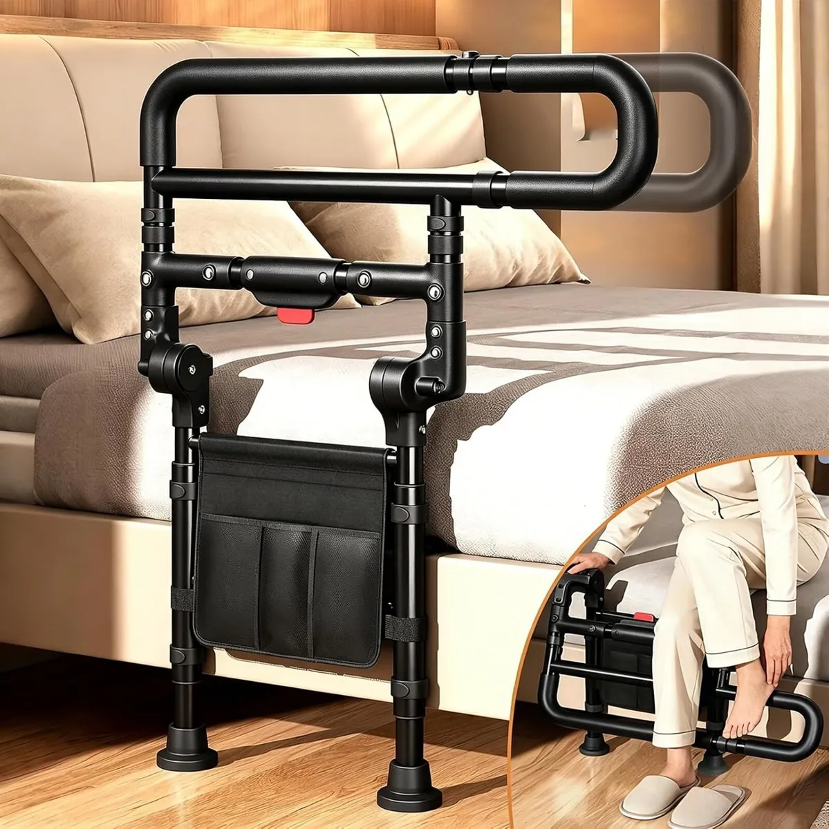 Foldable Bed Rails for Elderly Adults Adjustable - Image 1