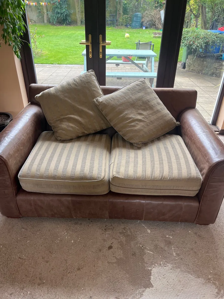 FREE 2 seater leather /fabric mc stay sofa - Image 1