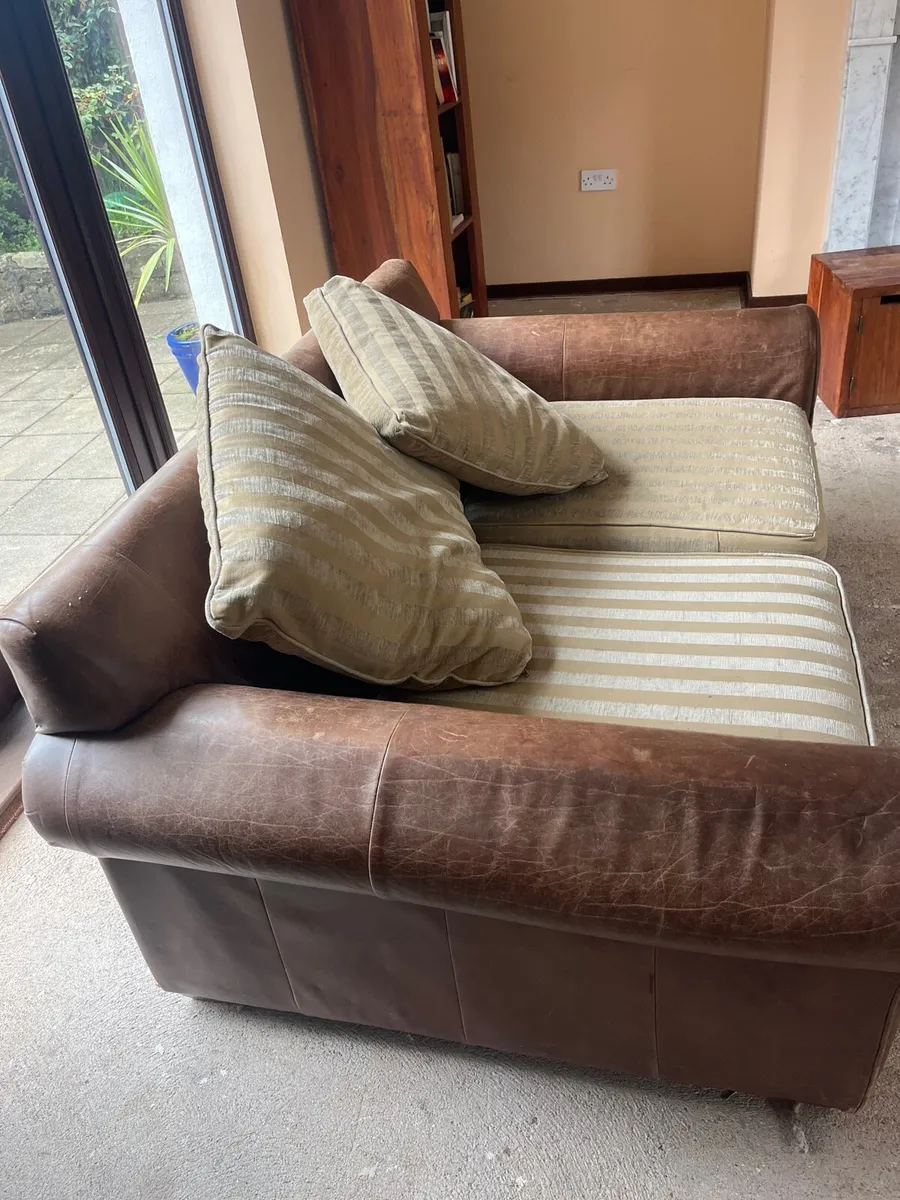FREE 2 seater leather /fabric mc stay sofa - Image 2