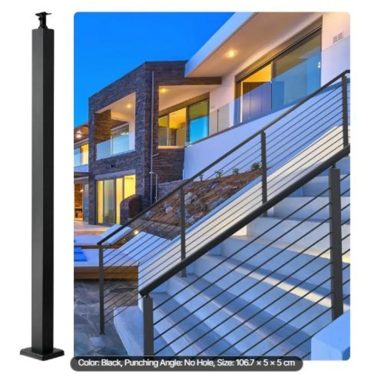 Cable Rail Post, 106.7 x 5 x 5 cm - Image 3