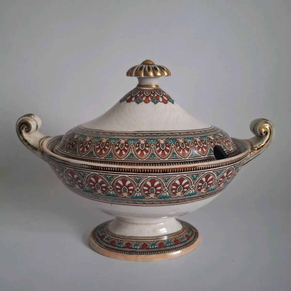 Rare 1860s Victorian Ironstone Sauce Tureen & Lid - Image 1