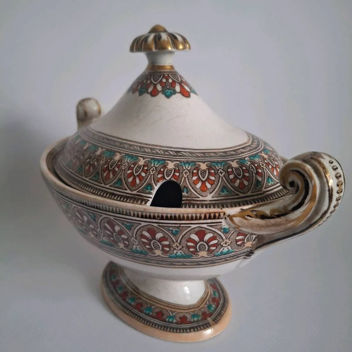 Rare 1860s Victorian Ironstone Sauce Tureen & Lid - Image 2