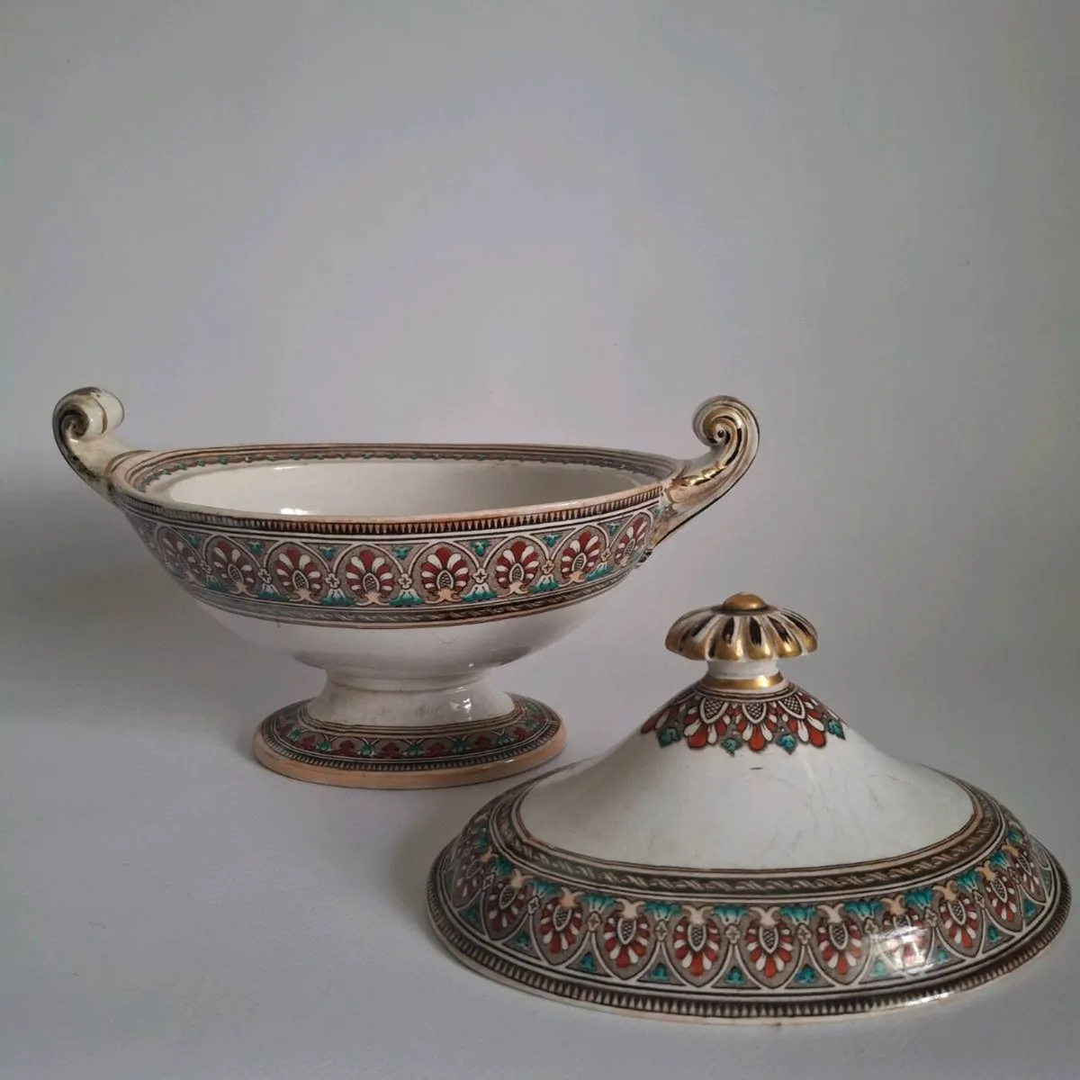 Rare 1860s Victorian Ironstone Sauce Tureen & Lid - Image 3