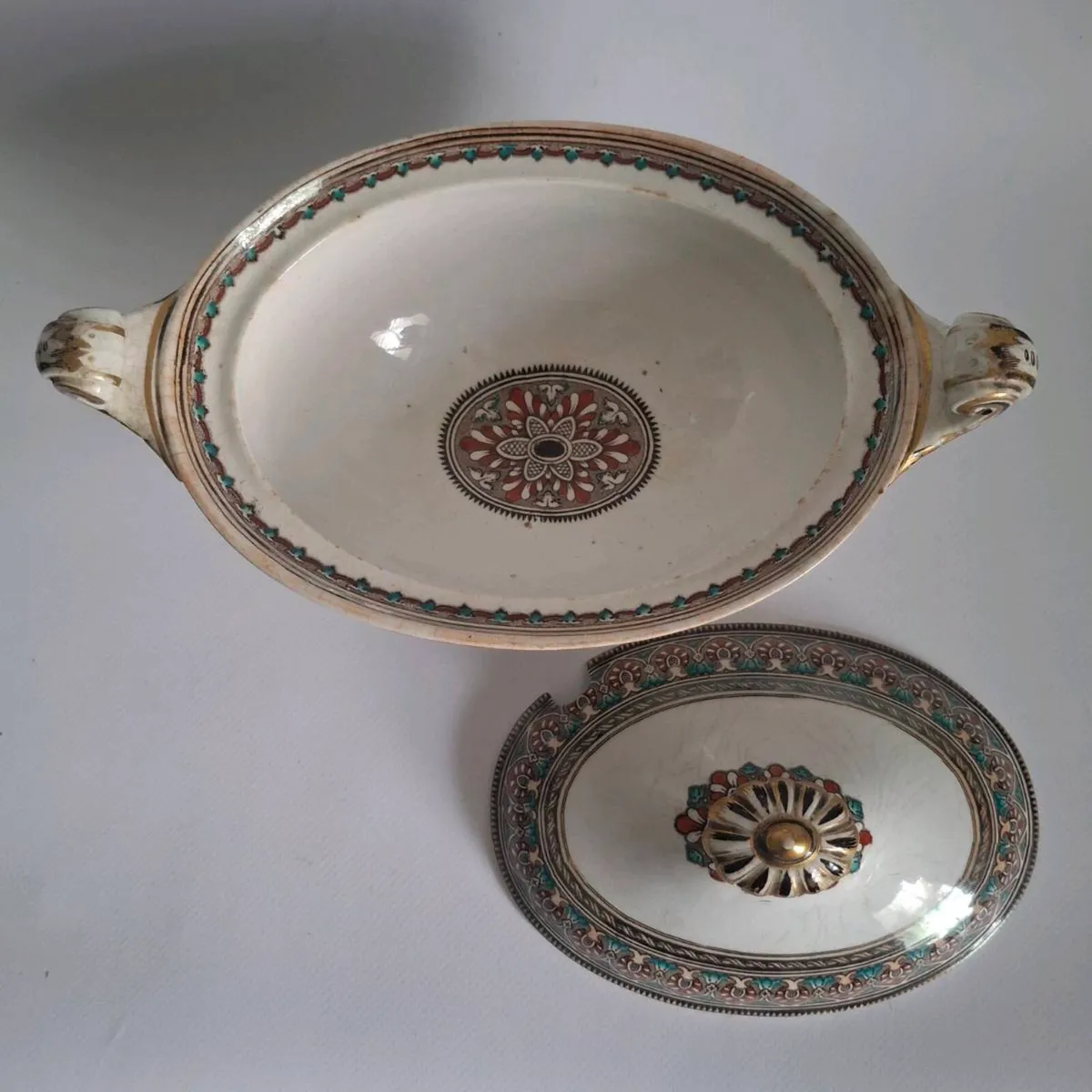 Rare 1860s Victorian Ironstone Sauce Tureen & Lid - Image 4