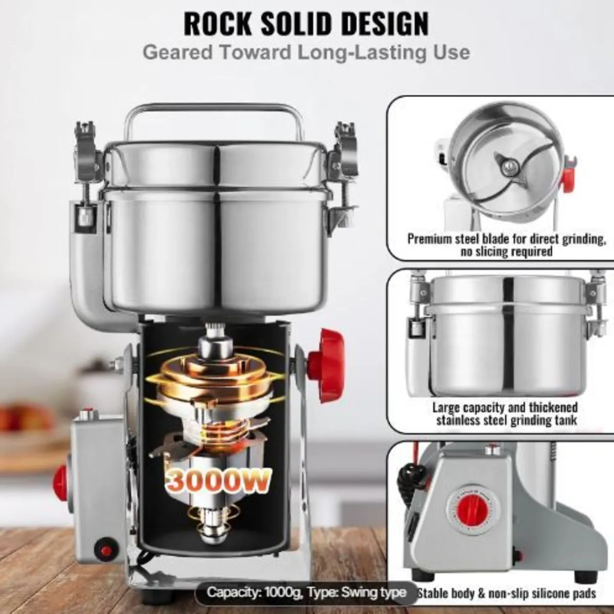 1000g Electric Grain Mill Grinder - Image 4