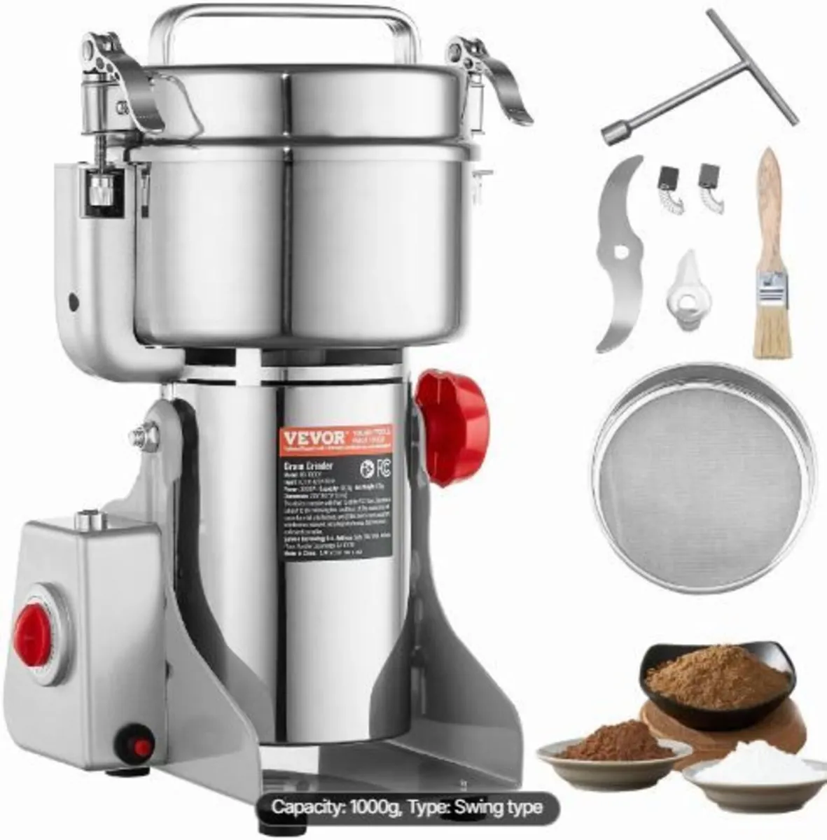 1000g Electric Grain Mill Grinder - Image 3