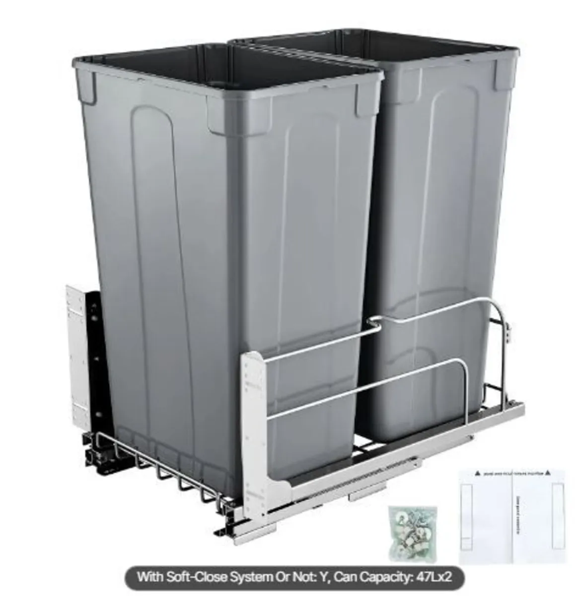 Pull-Out Trash Can, 50 QT x2 Double Under - Image 2