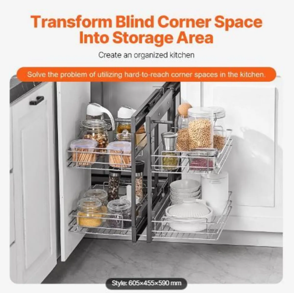 Min 15"W Opening Blind Corner Pull Out - Image 2