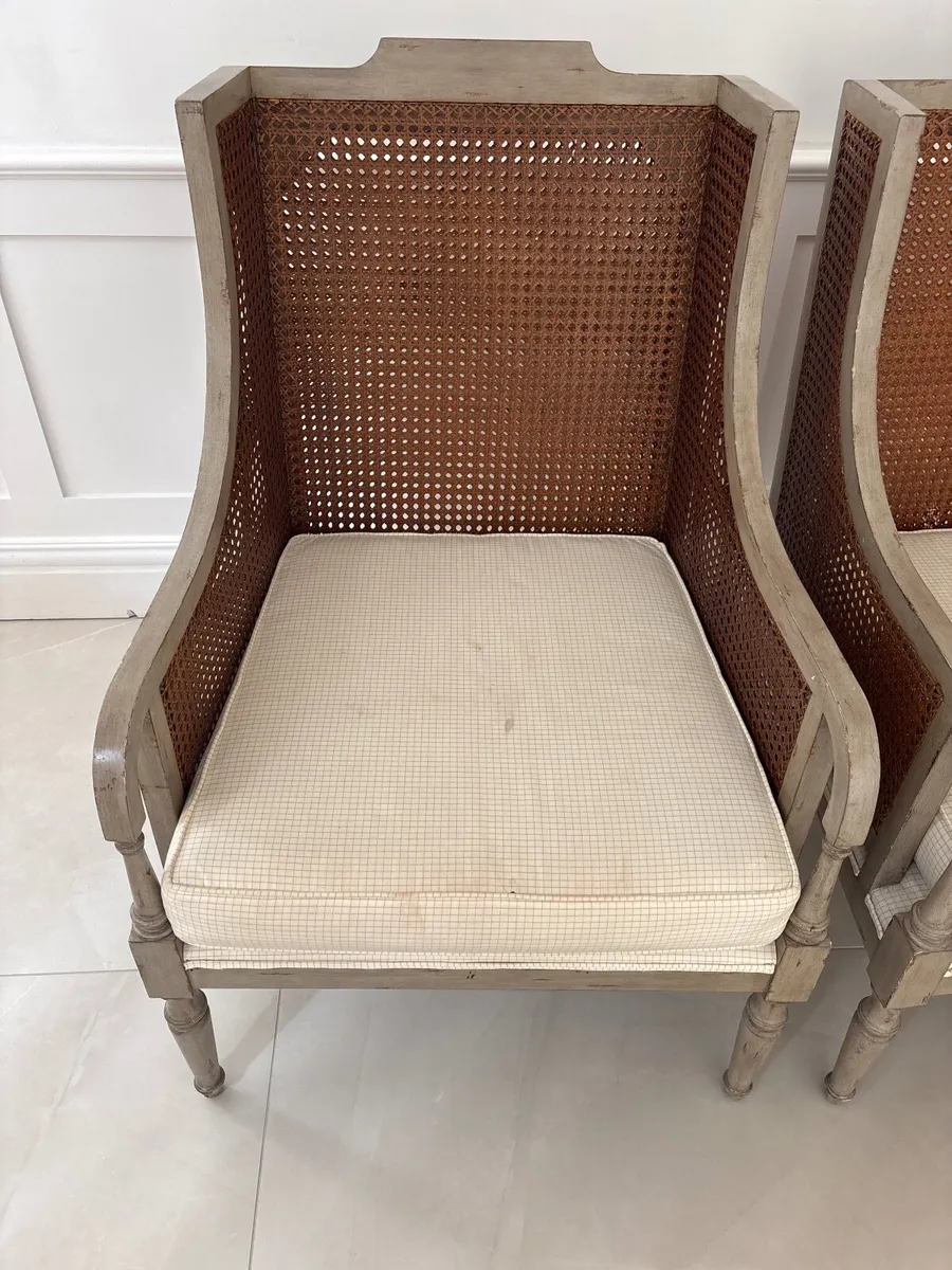 Beautiful pair of French-style cane armchairs - Image 2