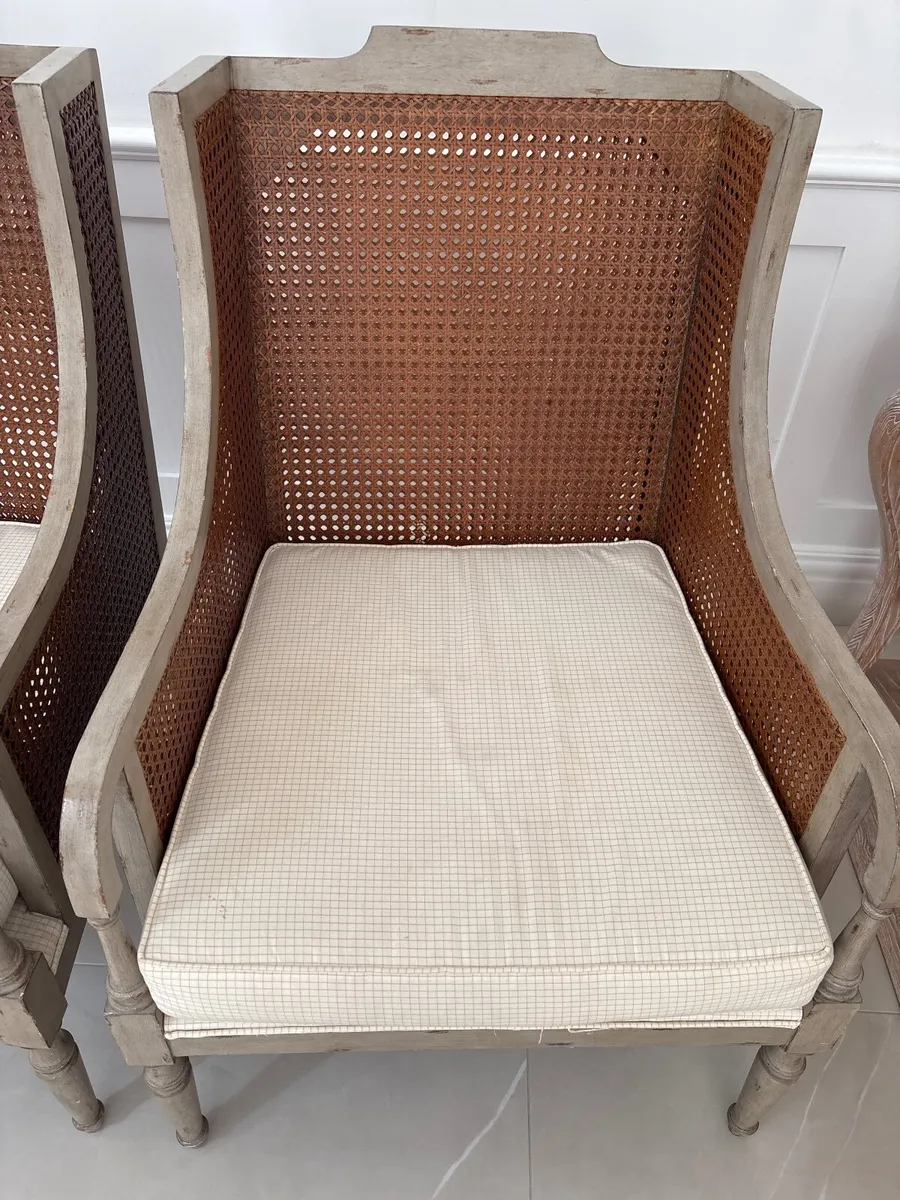 Beautiful pair of French-style cane armchairs - Image 3