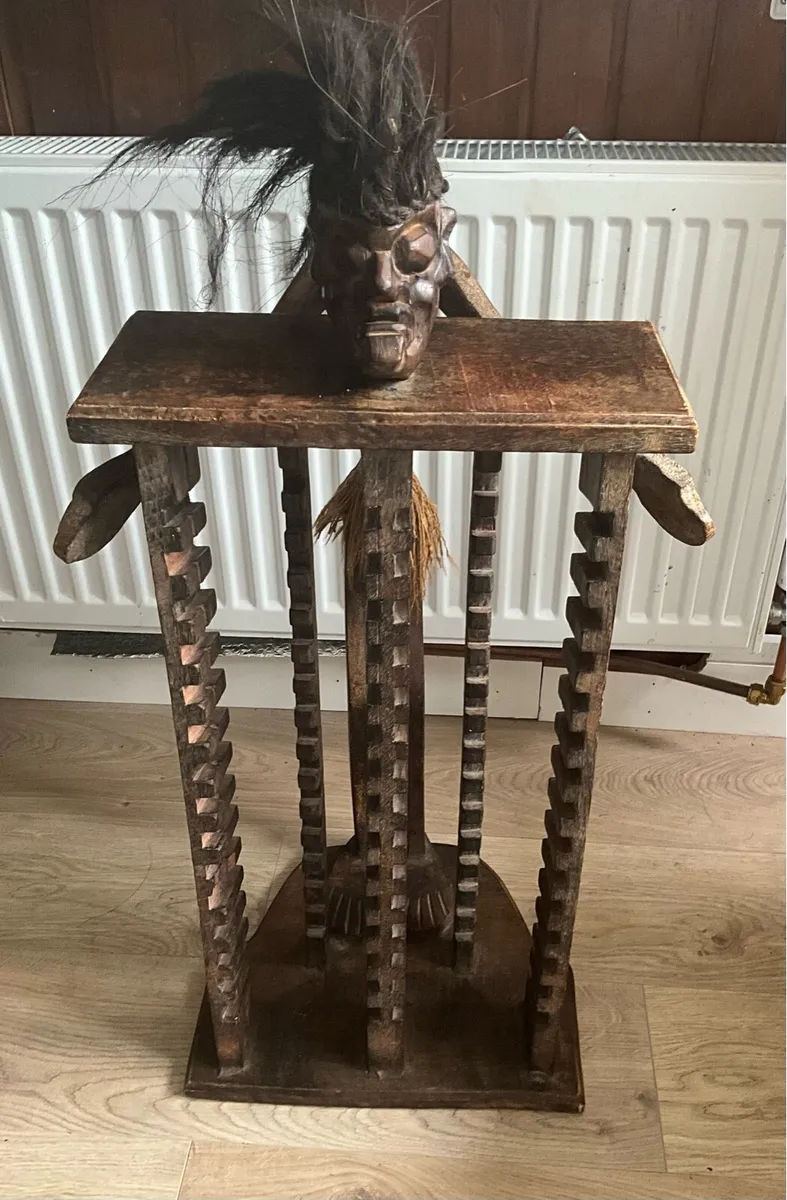 Vintage African Tribal Art. Hand Carved CD Holder - Image 1