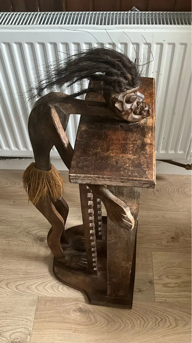 Vintage African Tribal Art. Hand Carved CD Holder - Image 4