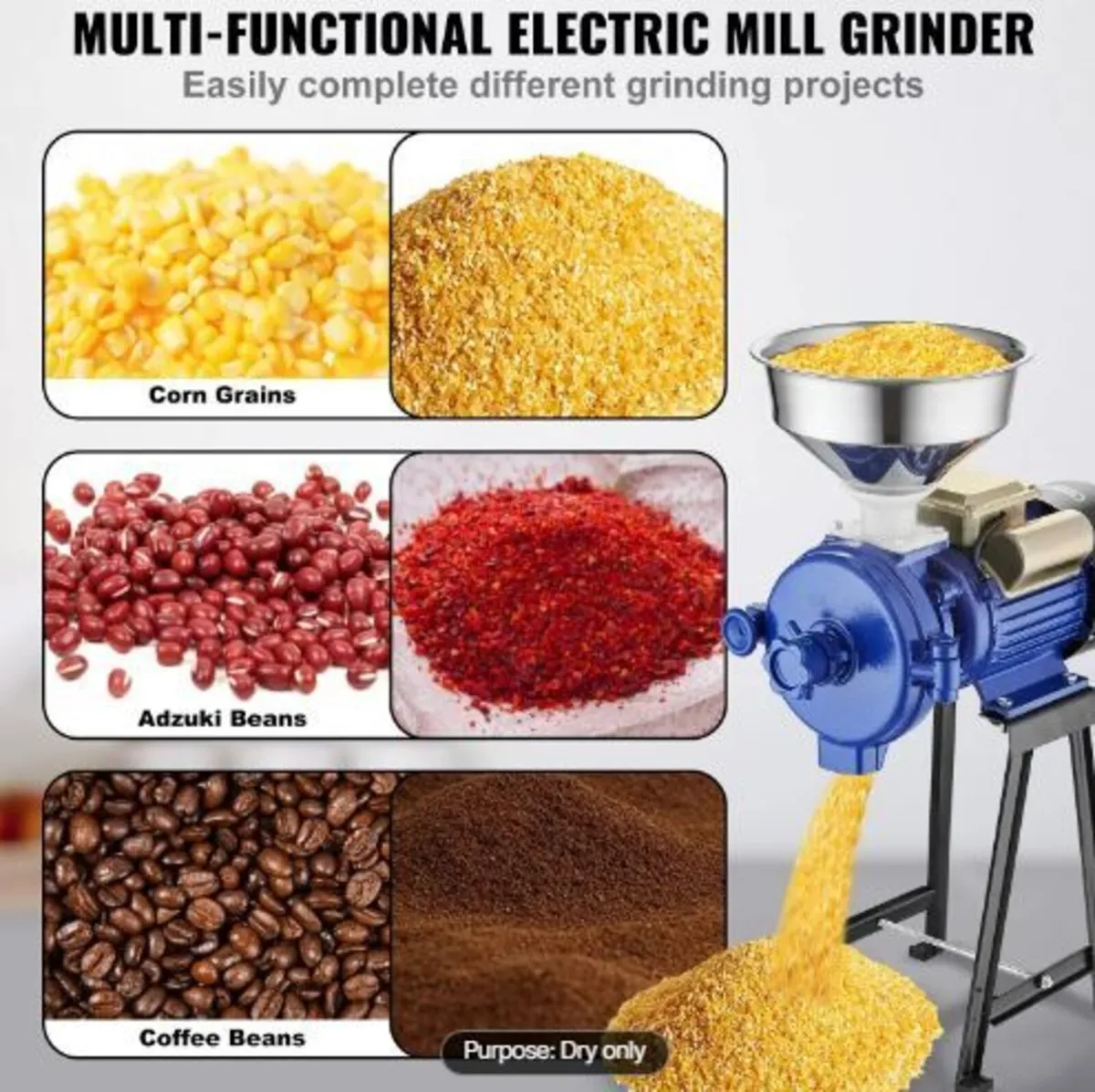 Electric Grain Mill Grinder, 3000W Spice - Image 2