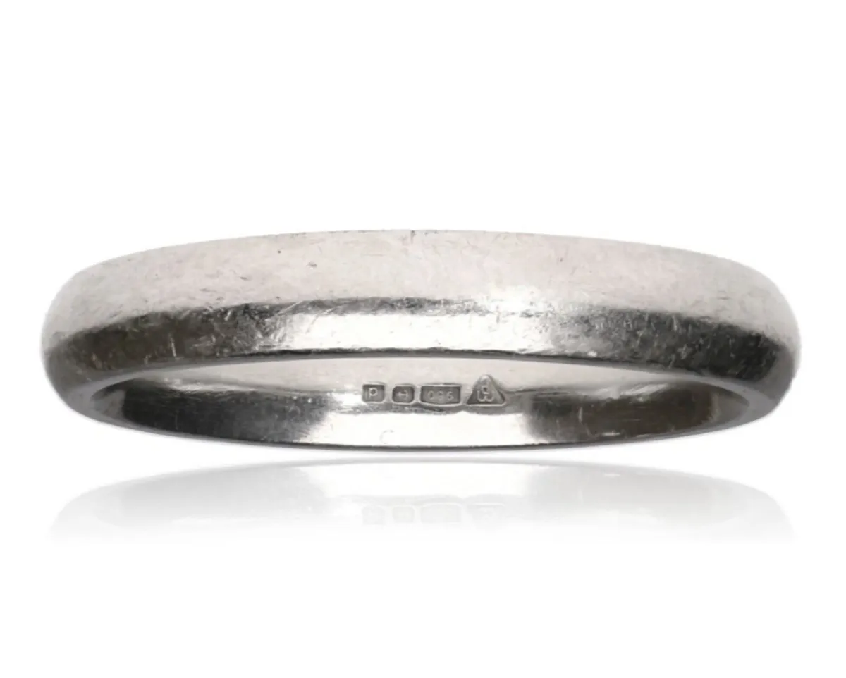 Gents heavy platinum band ring - Image 2