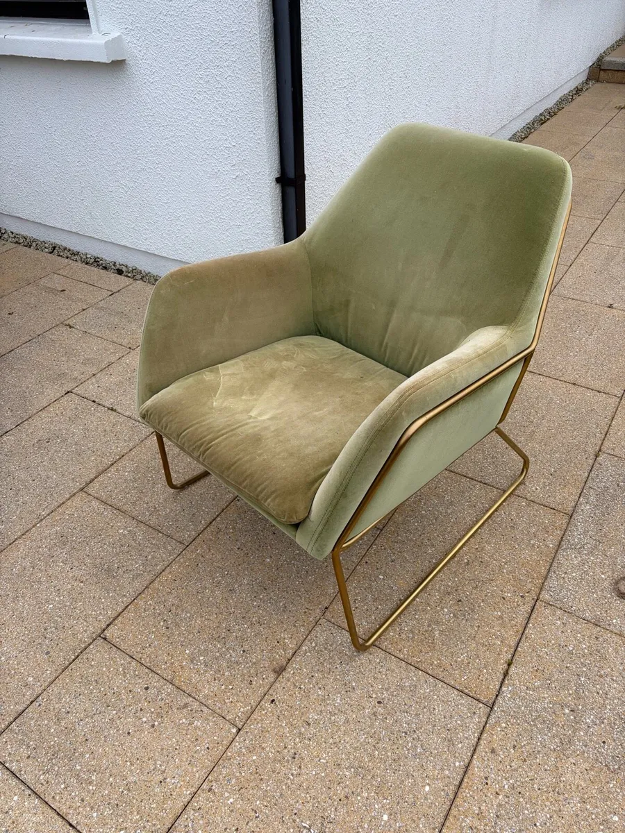 Velvet-effect armchair - Image 2