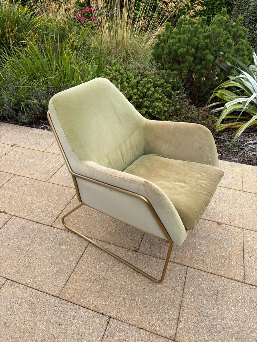 Velvet-effect armchair - Image 3