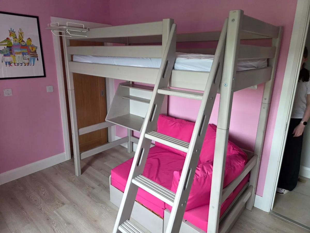 Flexa High Sleeper Bed with Sofa Bed, Desk & Stora - Image 1