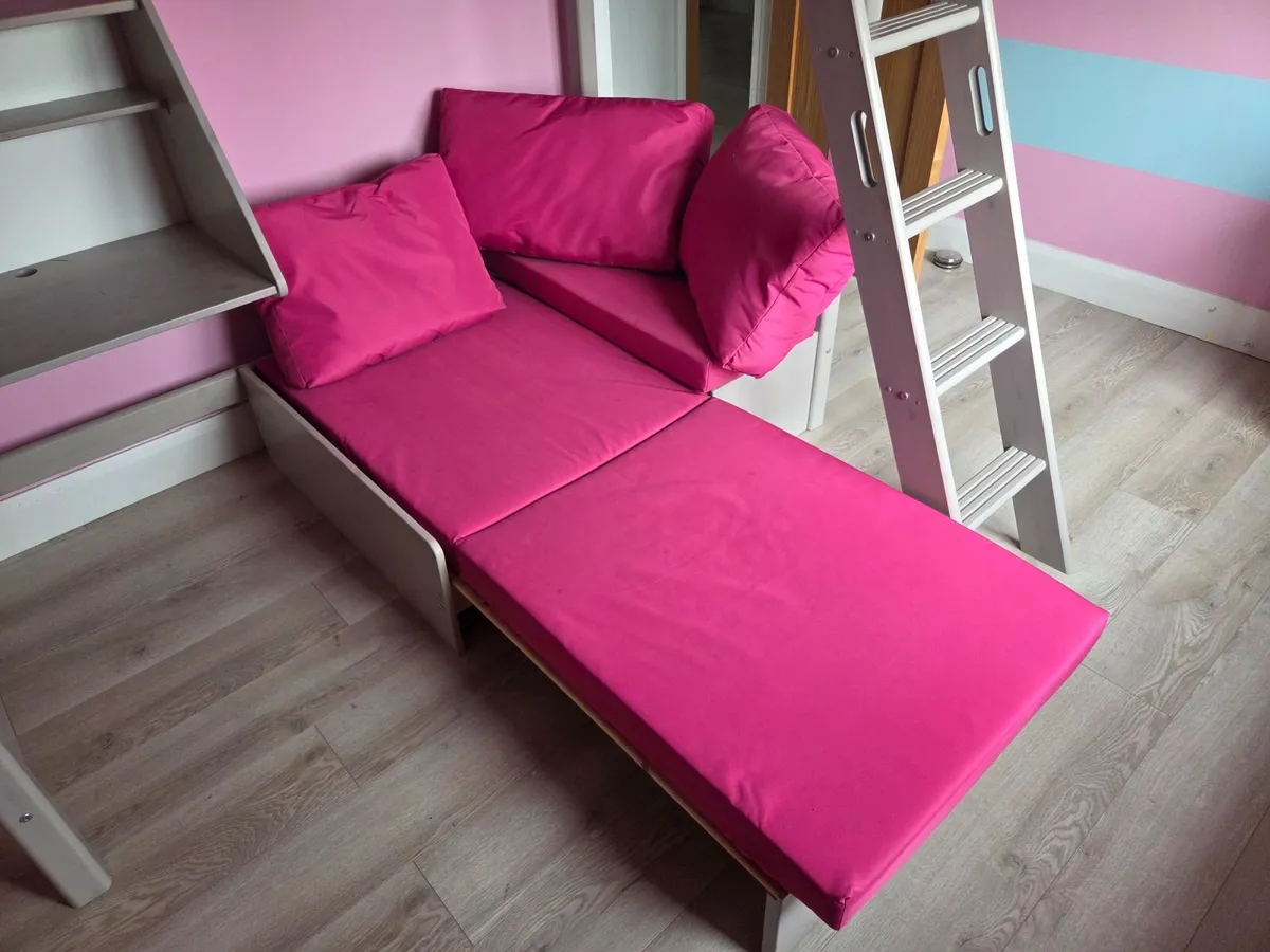 Flexa High Sleeper Bed with Sofa Bed, Desk & Stora - Image 2